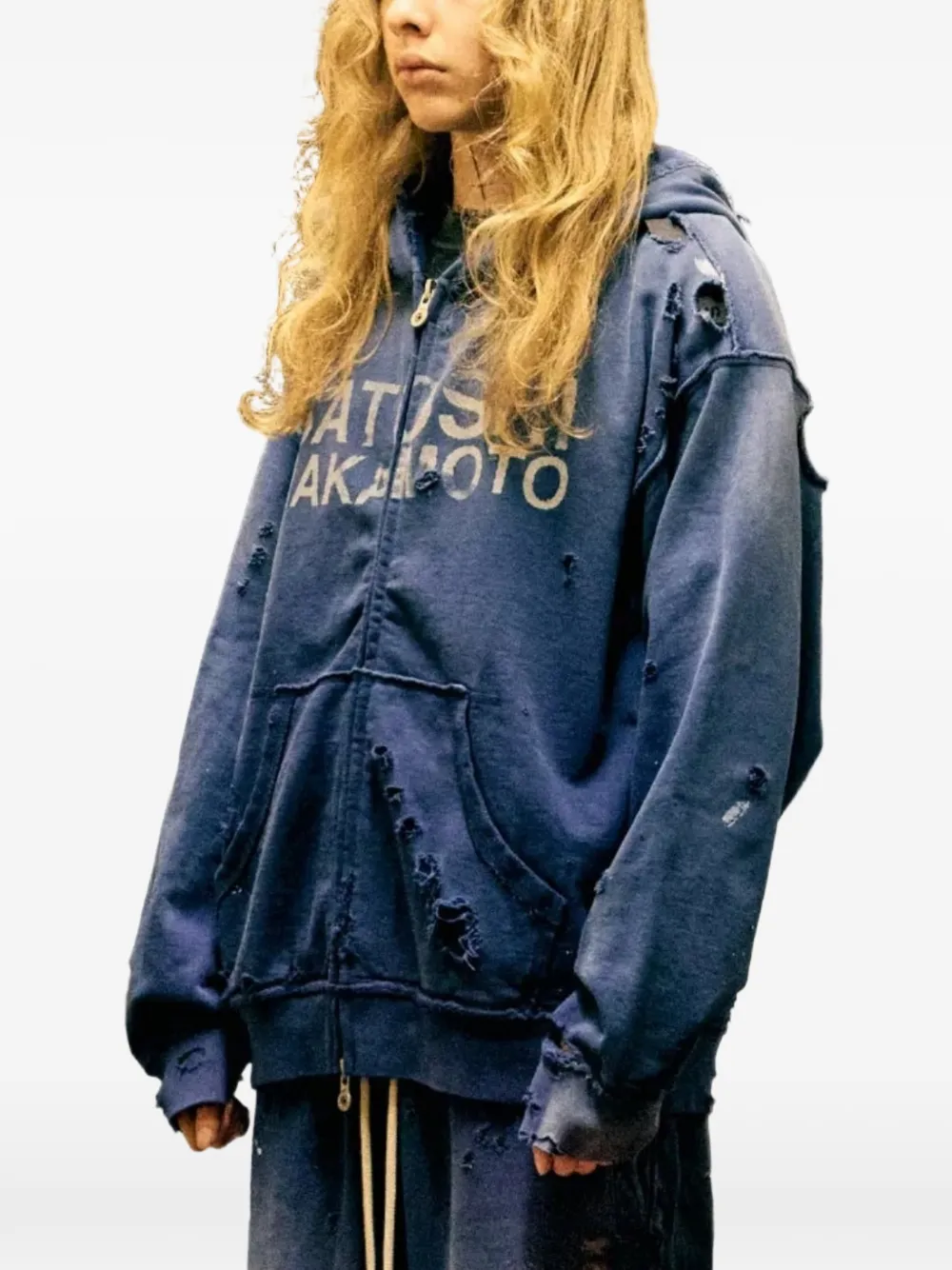  Satoshi Nakamoto Sudadera Con Capucha Y Logo Estampado - Azul 