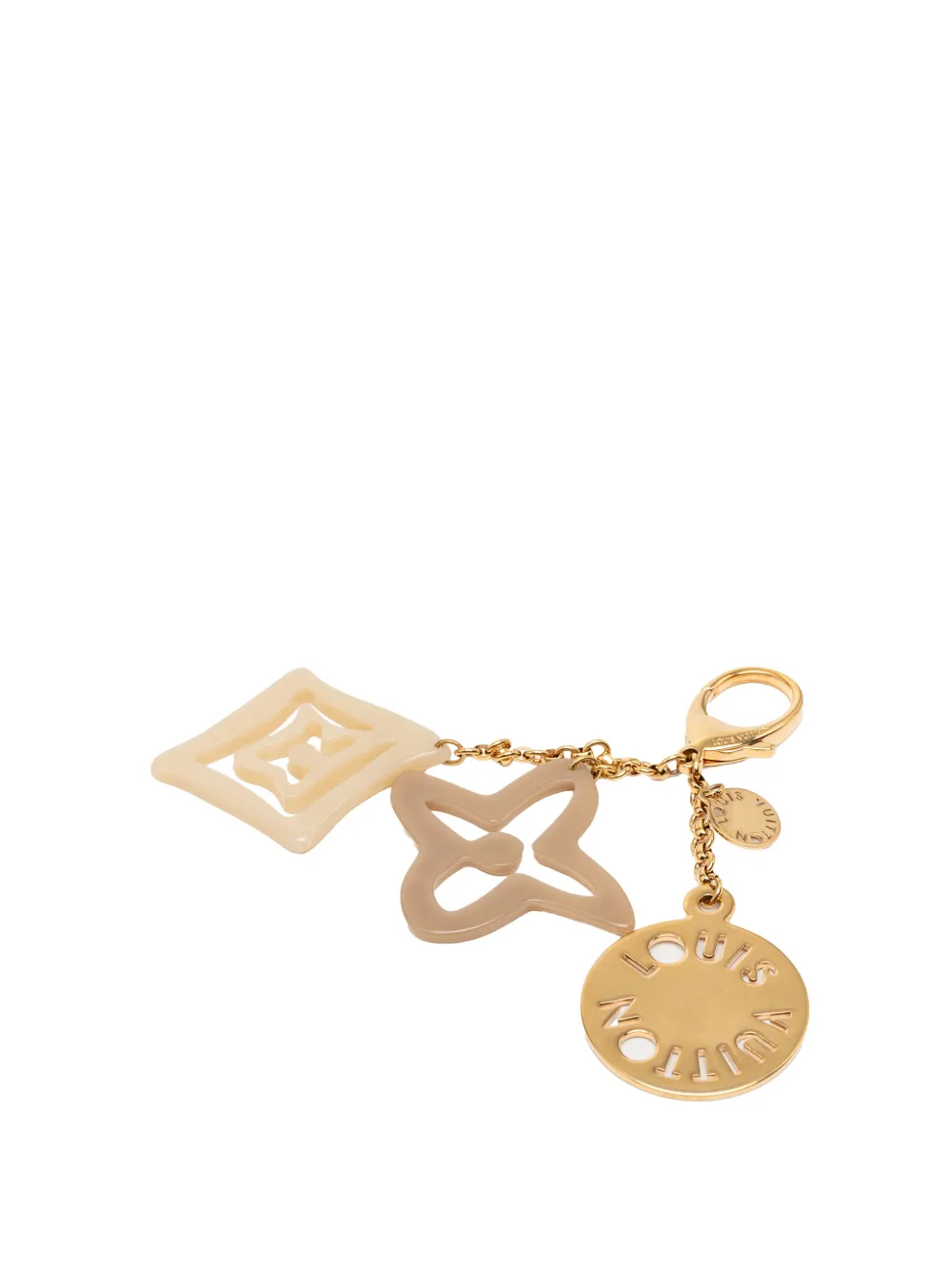 Louis Vuitton Pre-Owned 2017 Gold Plated and Resin Tahitienne Bag Charm key chain - Marrone
