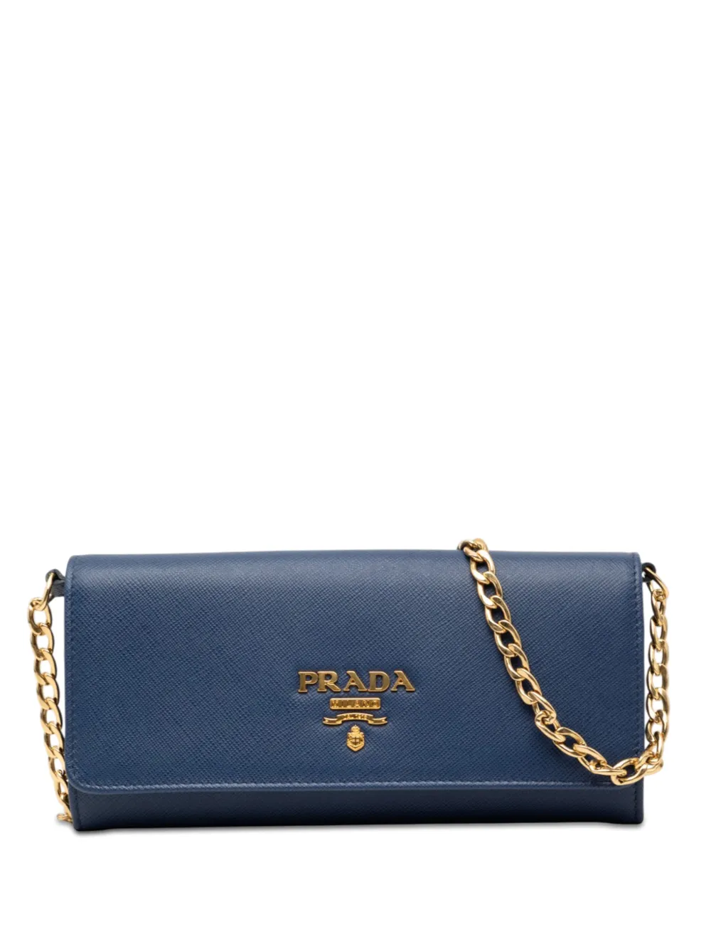 Prada Pre-Owned 2010-2026 Saffiano Wallet On Chain crossbody bag - Blu