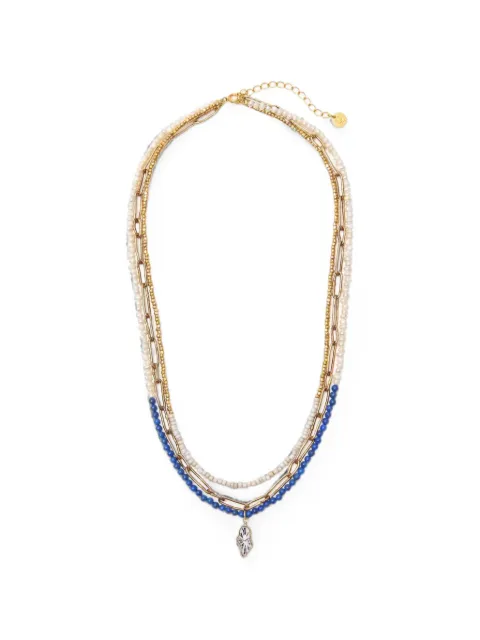 Undercover beaded clock-pendant necklace