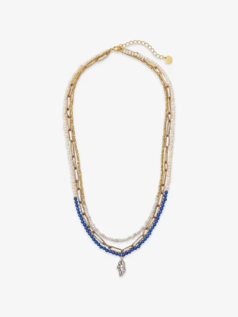 Undercover beaded clock-pendant necklace