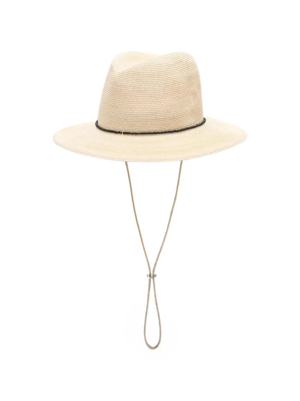 Undercover bead-embellished wide-brim hat - Nude
