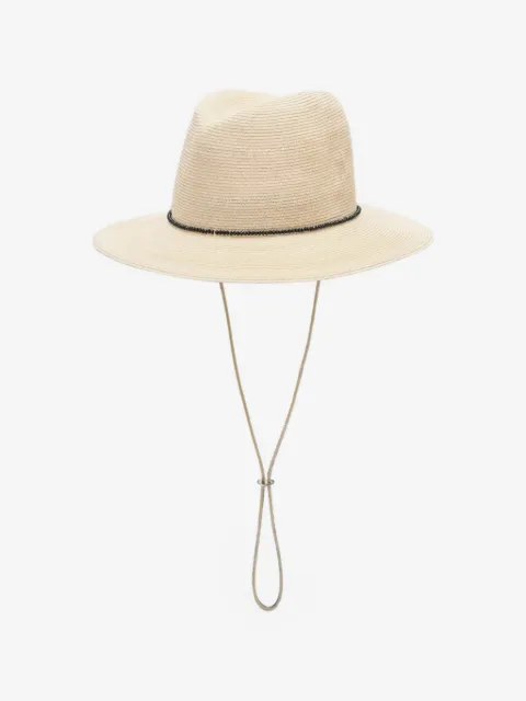 Undercover bead-embellished wide-brim hat
