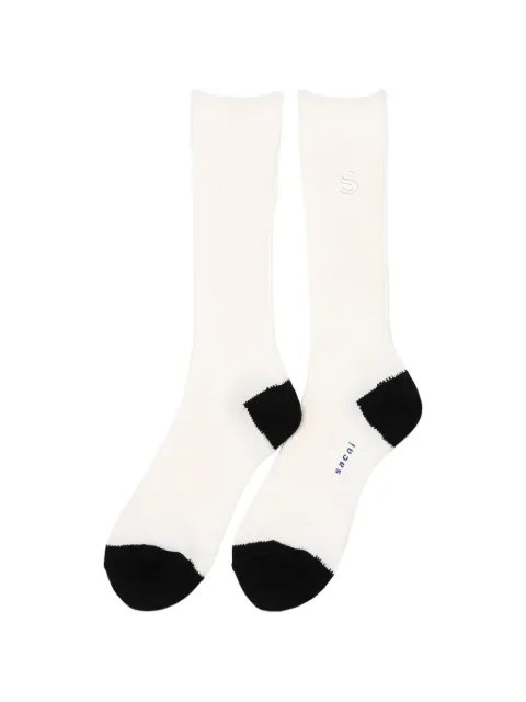 sacai logo-embroidered colour-block socks