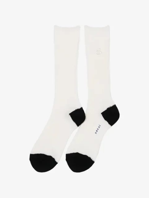 sacai logo-embroidered colour-block socks