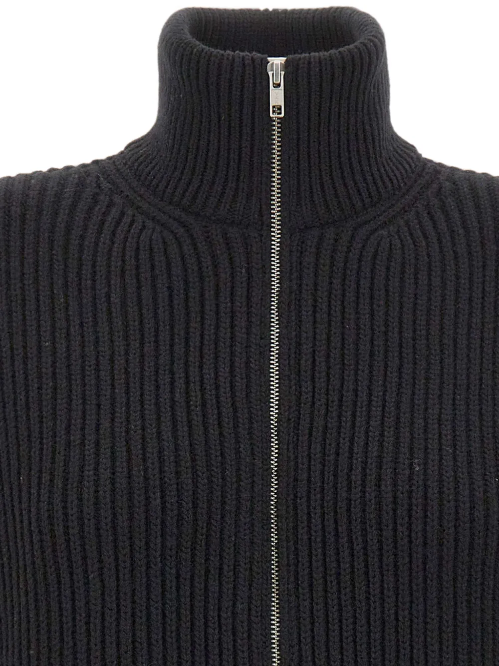MM6 Maison Margiela Ribgebreide top met rits Zwart