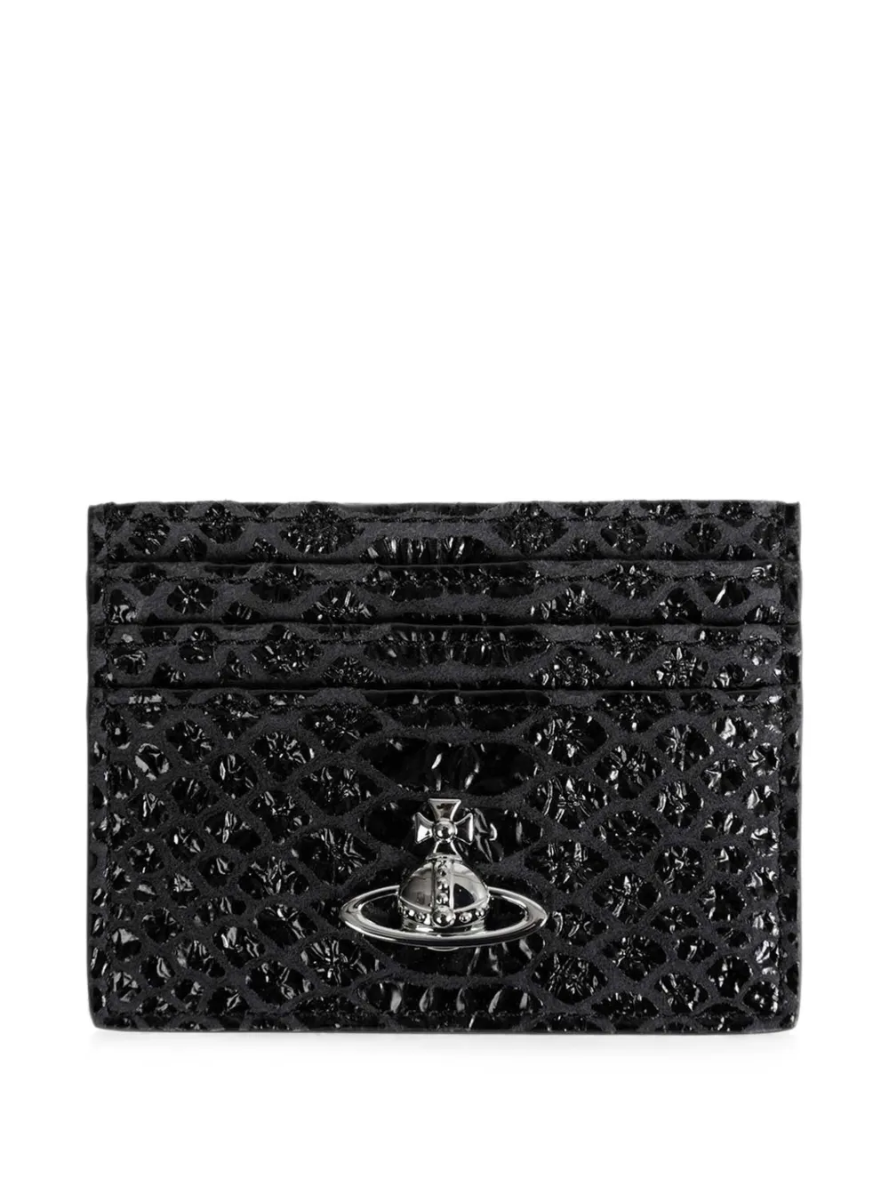 Vivienne Westwood Orb-plaque snakeskin-effect cardholder - Schwarz