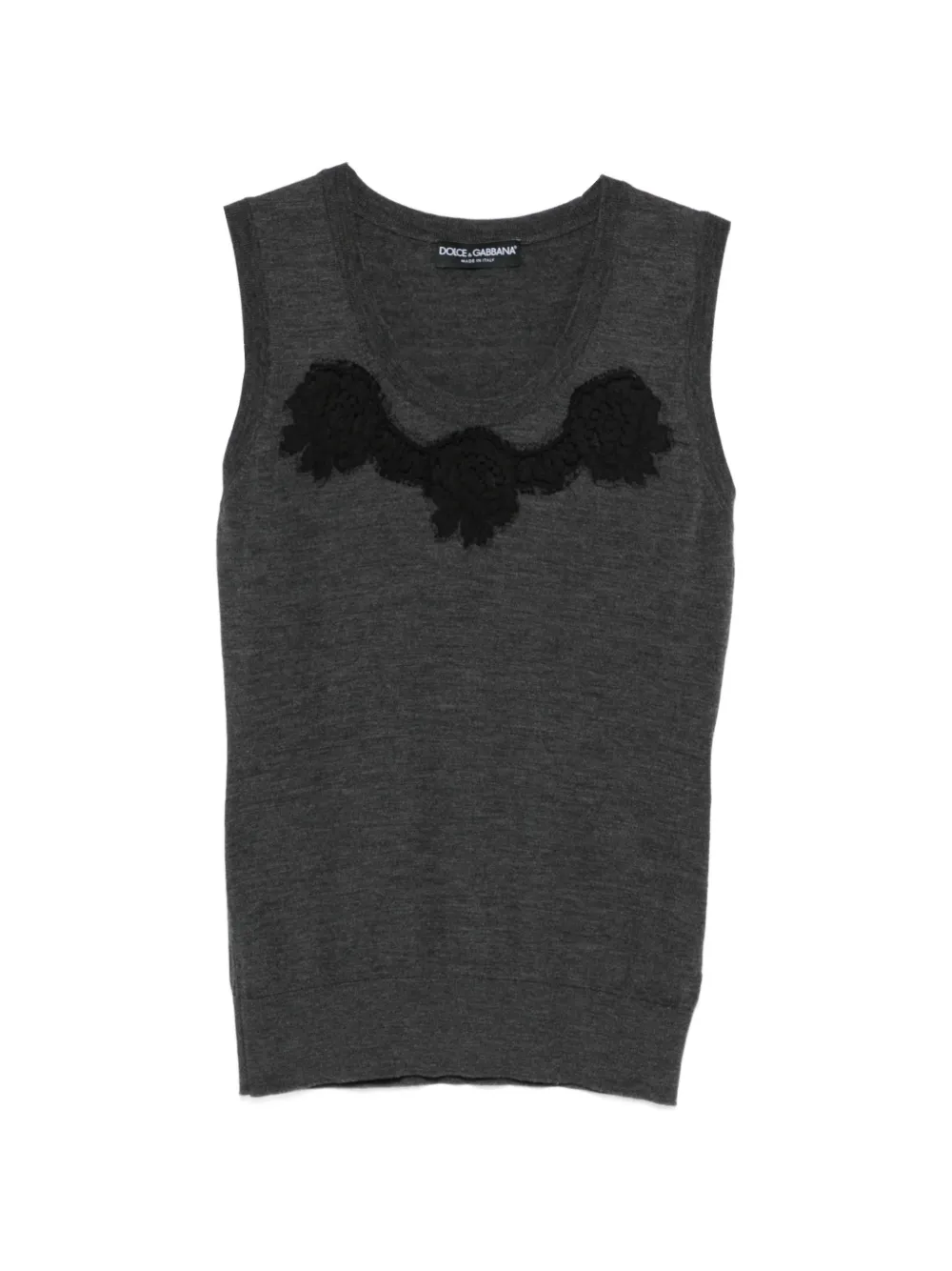 Dolce & Gabbana Pre-Owned 1990s lace-detail tank top - Grigio