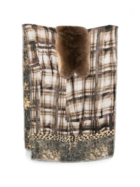 Pierre-Louis Mascia check leopard-print scarf