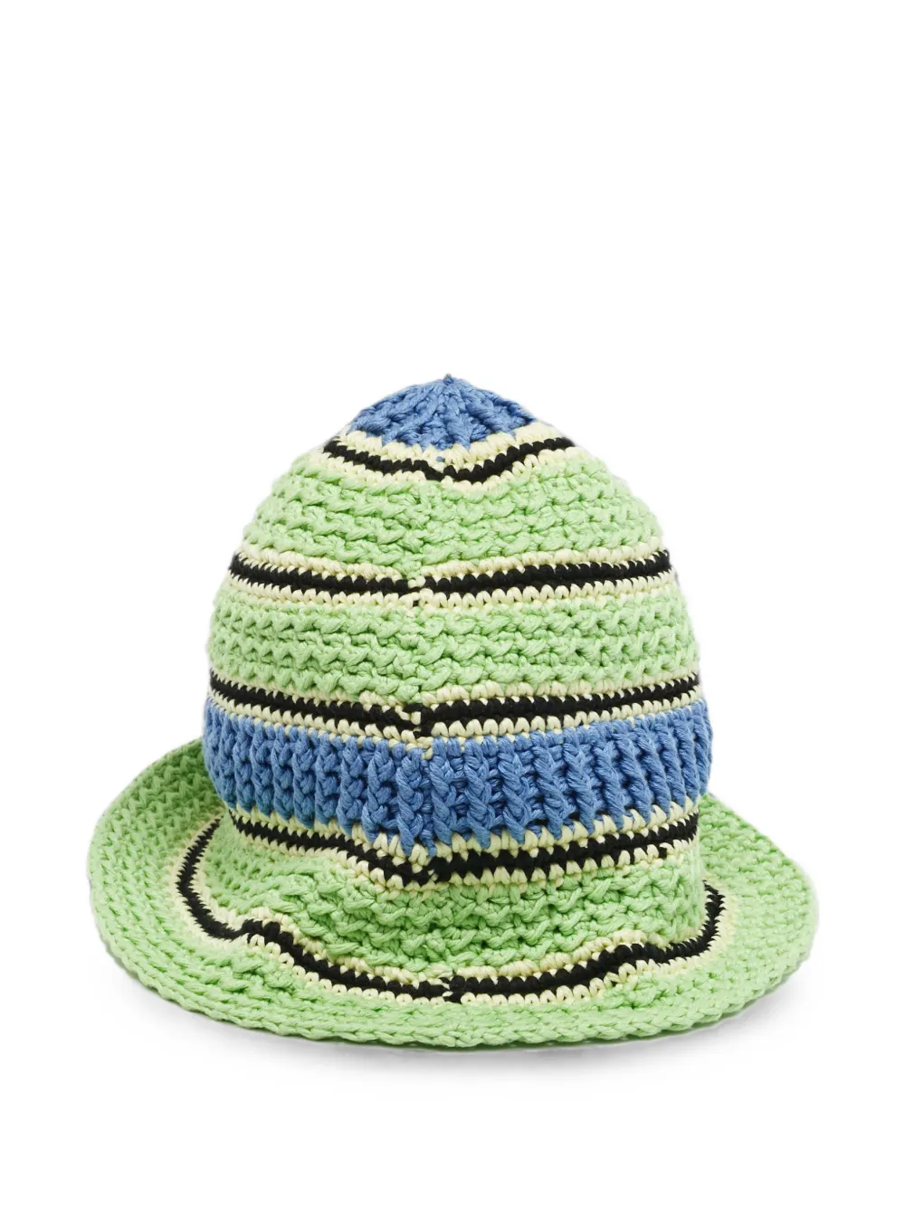 Stella McCartney Pre-Owned striped crochet bucket hat - Verde