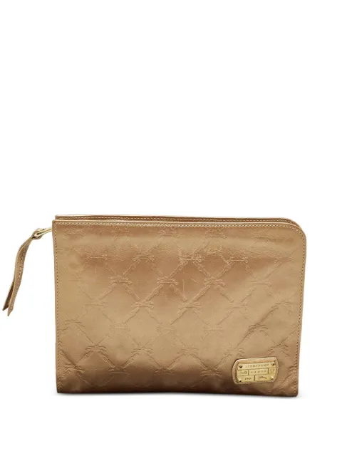 Longchamp logo quilted clutch bag