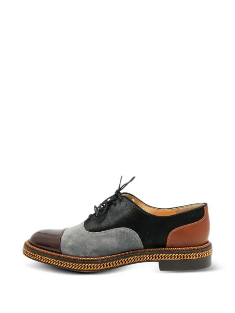 Christian Louboutin Pre-Owned calf-hair and patent leather oxford shoes