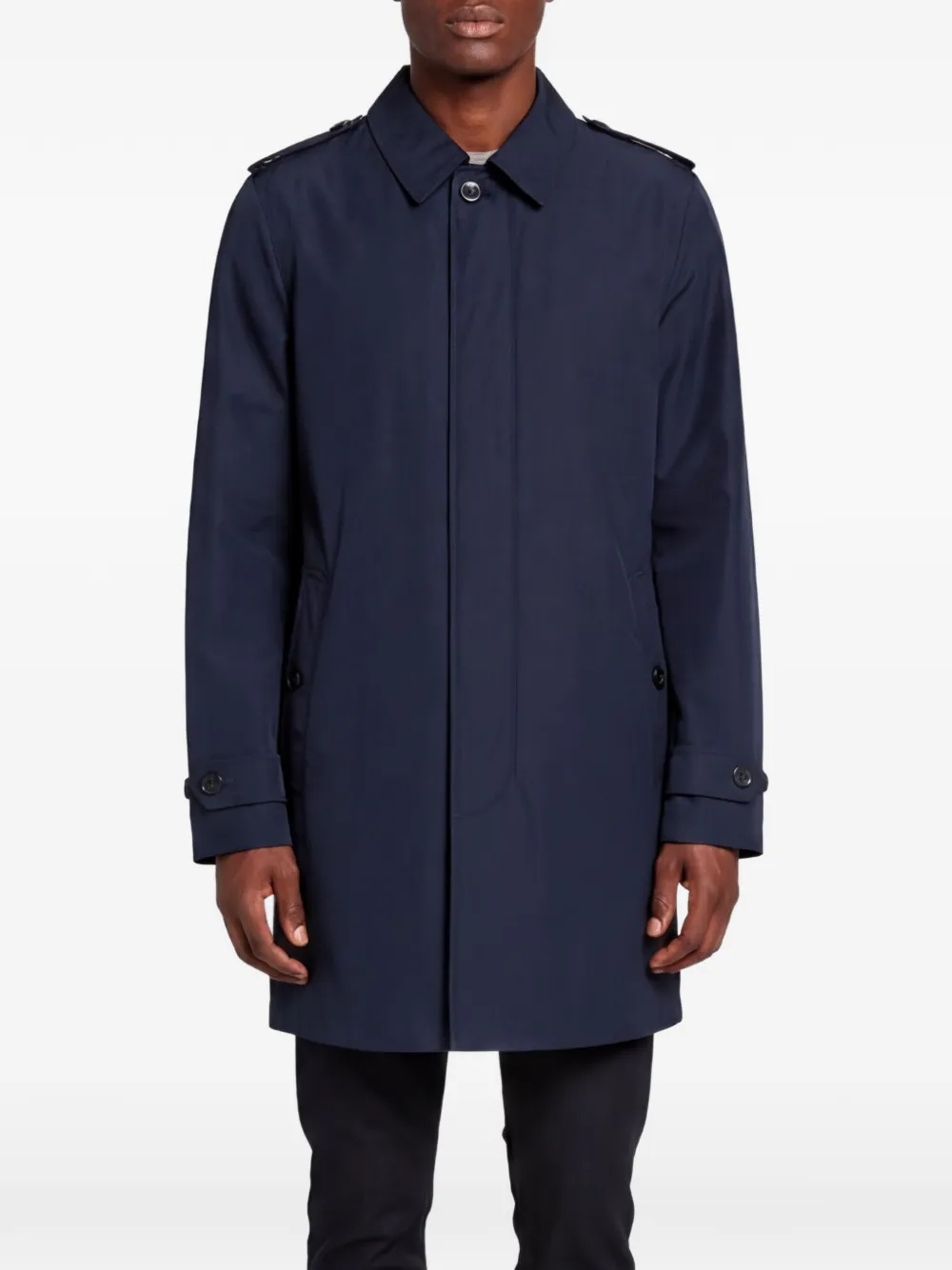 Burberry Pre-Owned epaulette trench coat - Blu