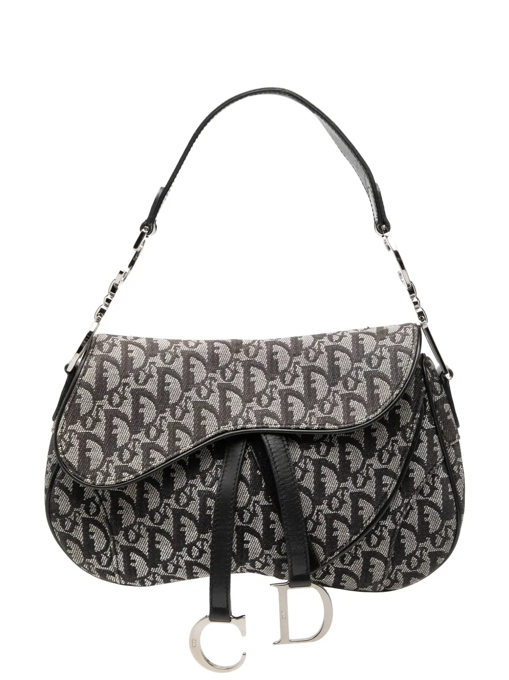 Christian Dior Pre-Owned 2003 Diorissimo Canvas Double Saddle Bag shoulder bag - Nero