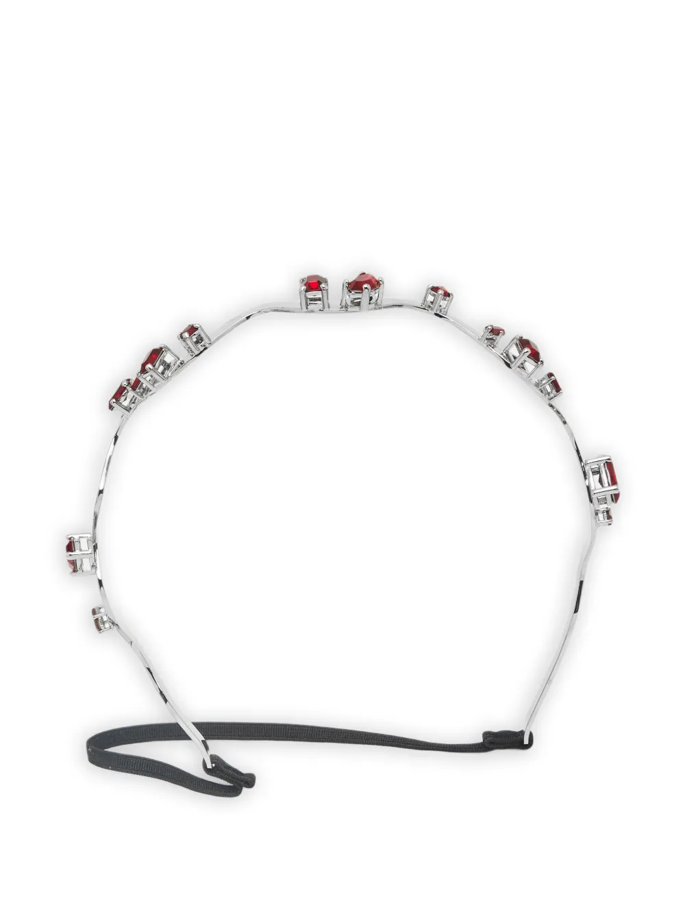 Pre-owned Miu Miu Crystal-embellished Headband In Silver