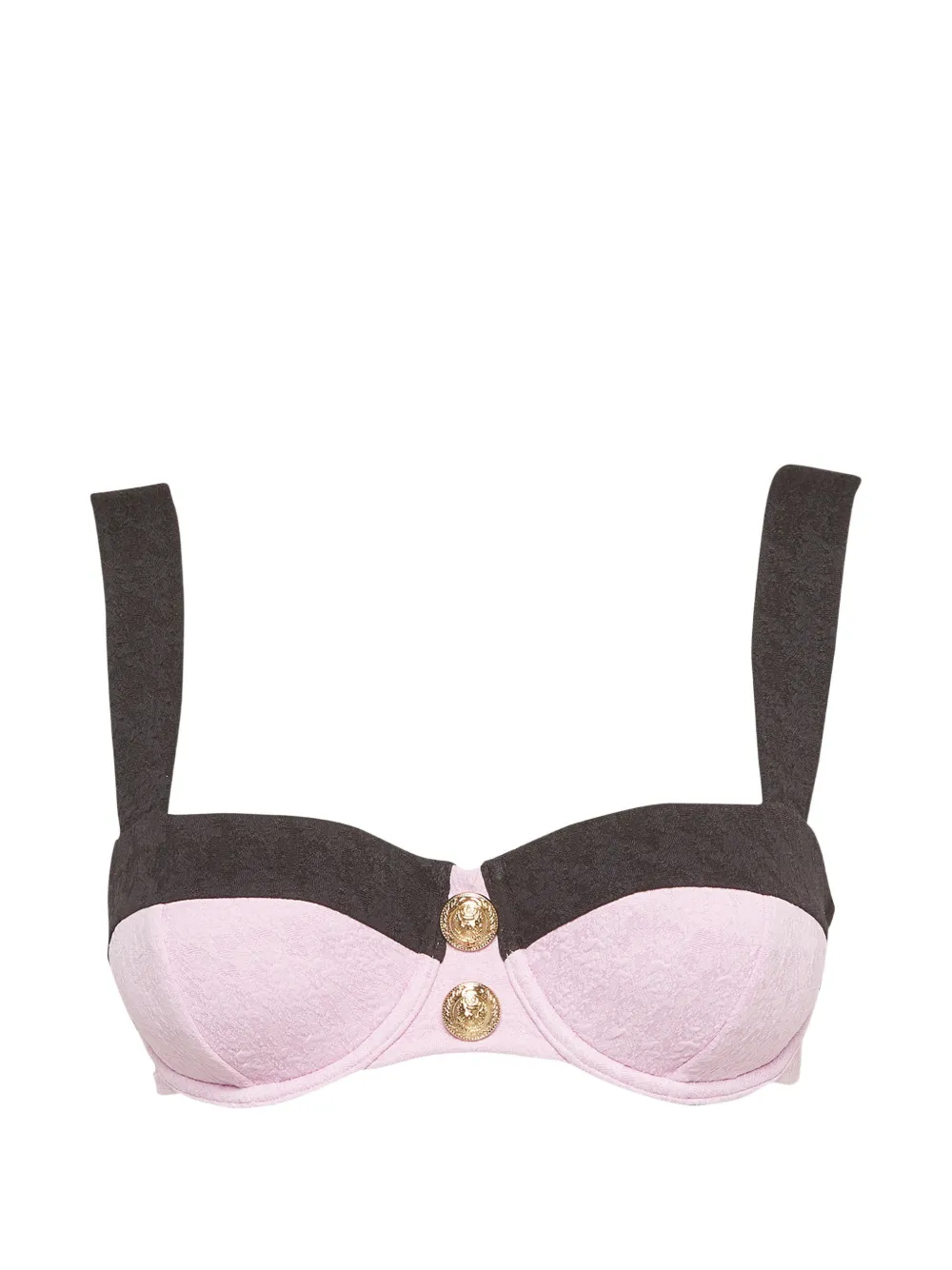 Pre-owned L'agence Alexandria Colorblock Bikini Top In Pink