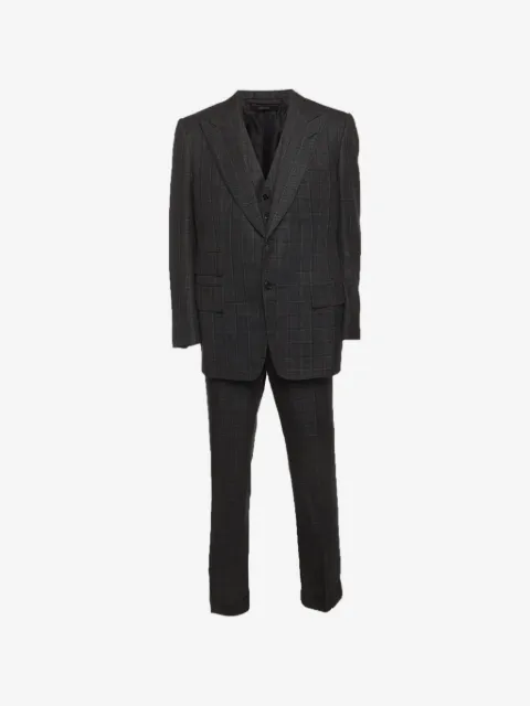 Tom Ford Vintage بدلة 3 قطع بكاروهات مكسورة