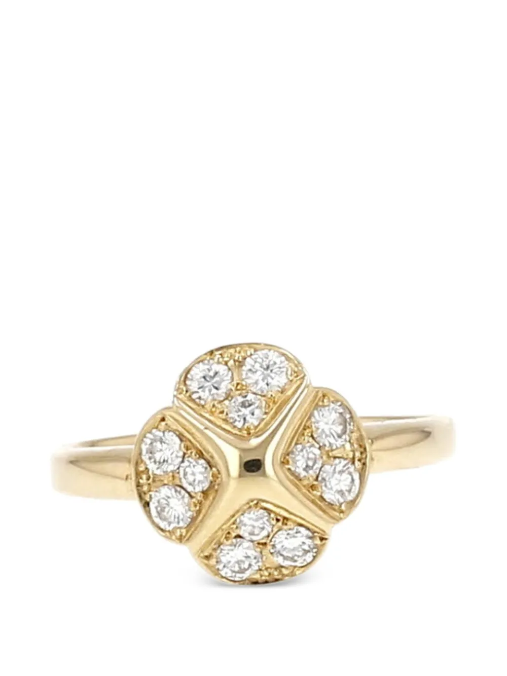 Christian Dior Pre-Owned 1990s flower-motif diamond ring - Gold