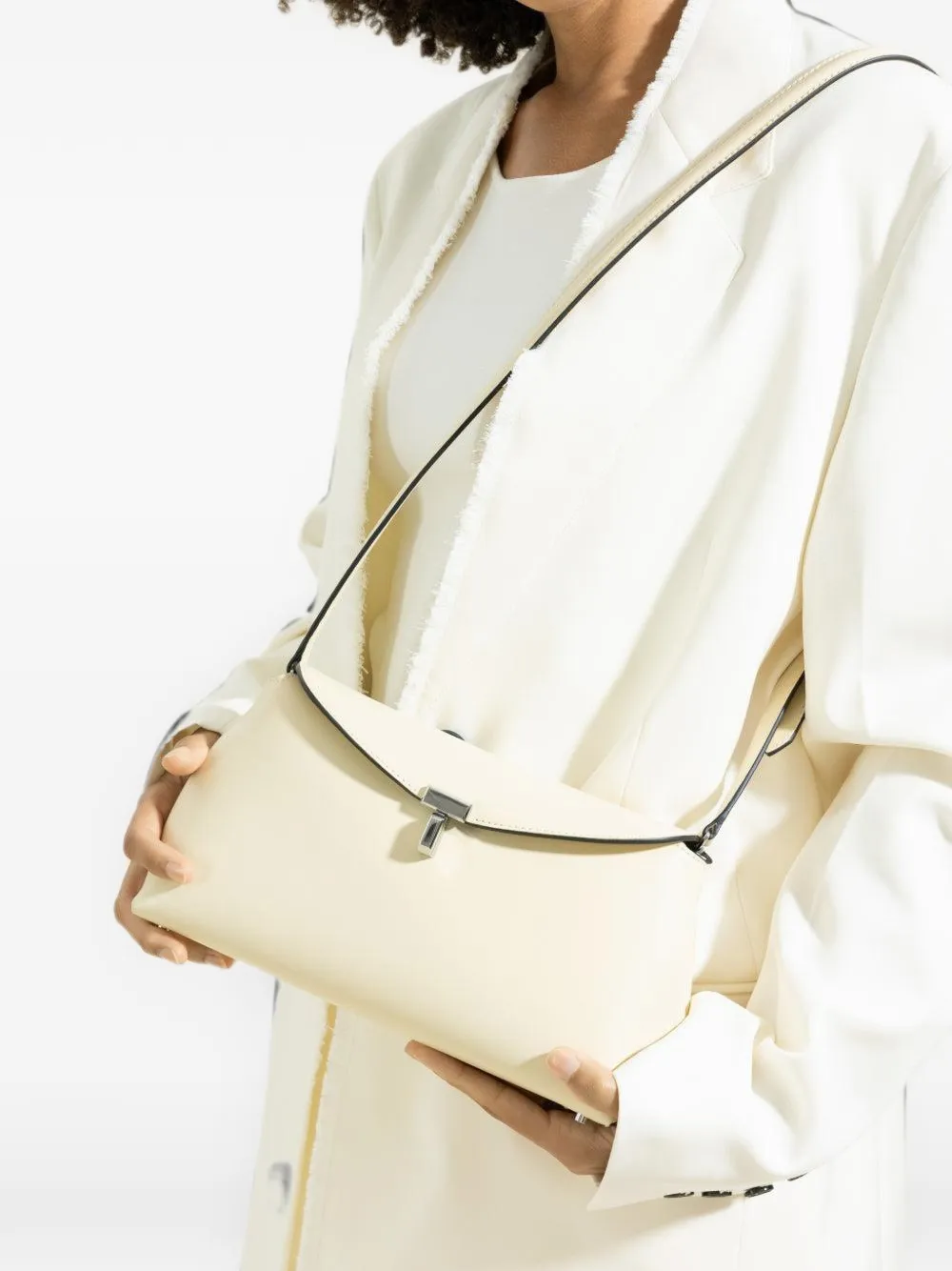 TOTEME T-Lock leren shopper Beige