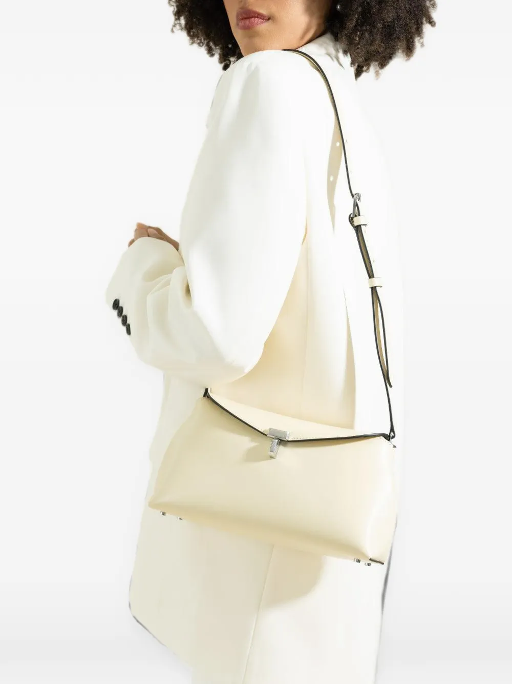 TOTEME T-Lock leren shopper Beige