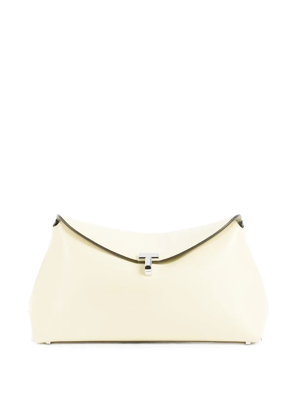TOTEME T-lock leather clutch bag - Neutrals
