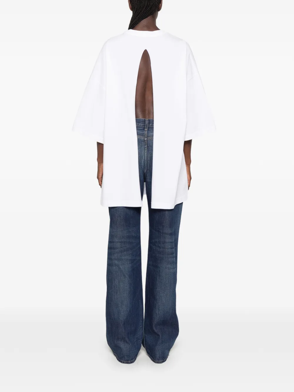 Haikure Gabrielle T-shirt met split Wit