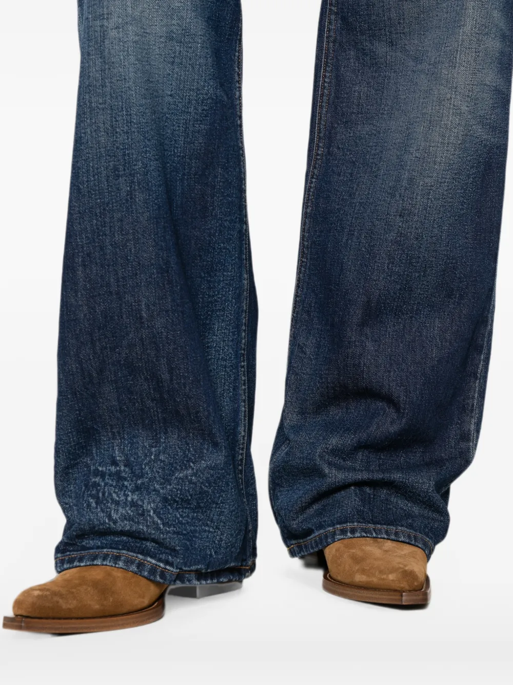 Haikure Korea high-waist straight jeans Blauw