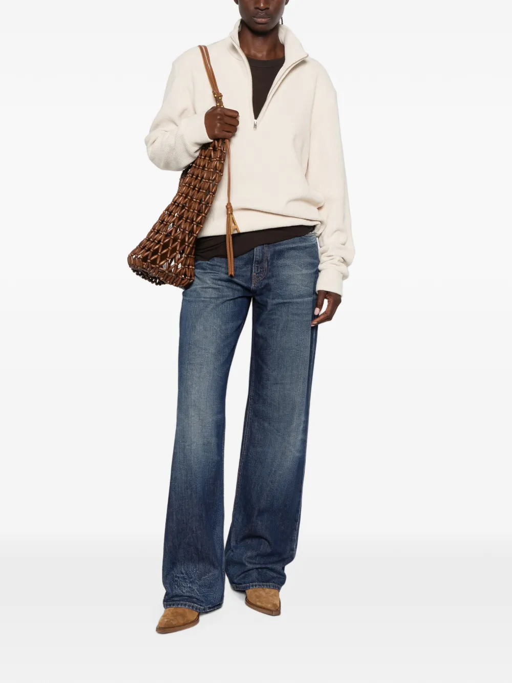 Haikure Korea high-waist straight jeans Blauw