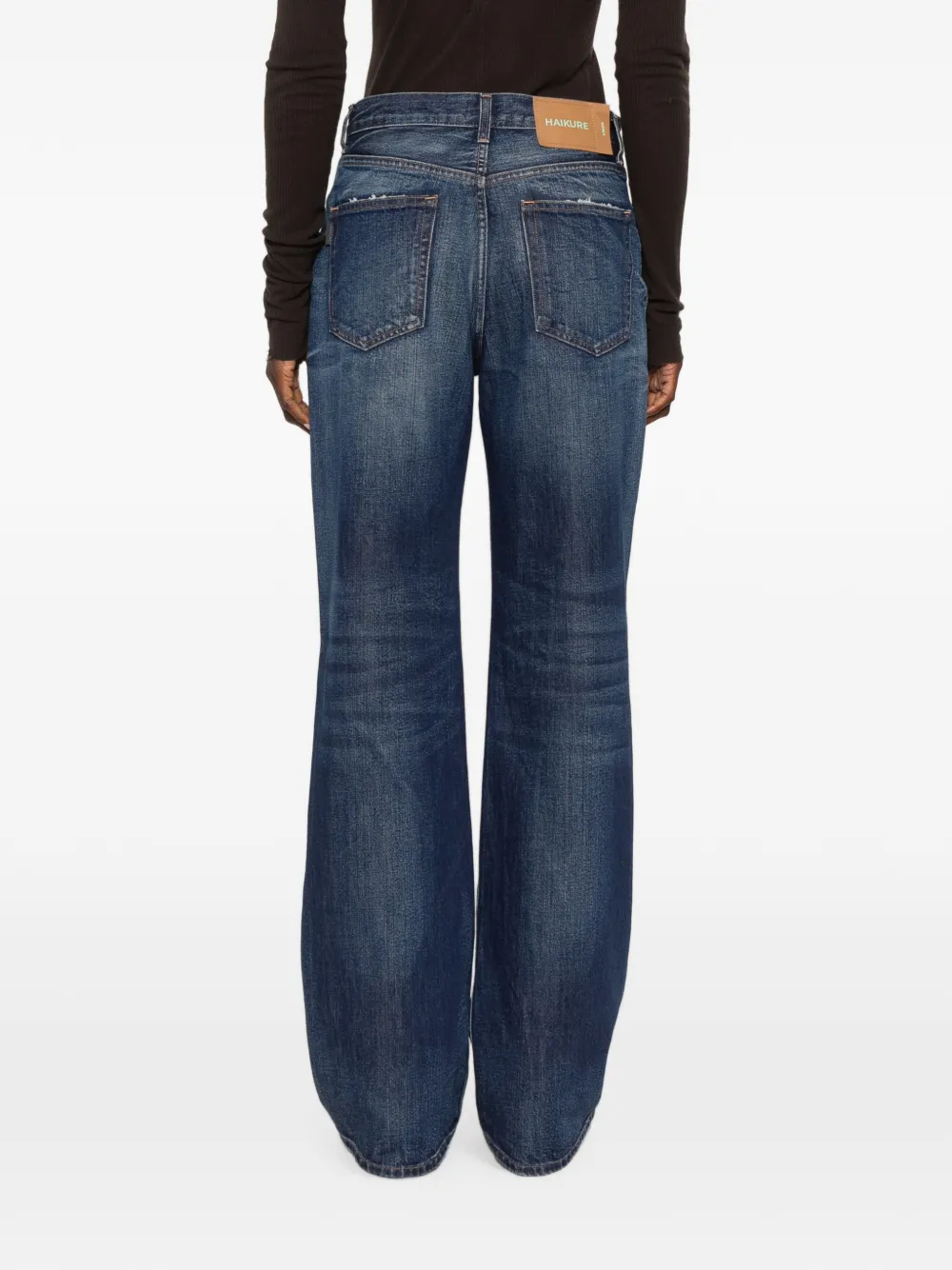 Haikure Korea high-waist straight jeans Blauw