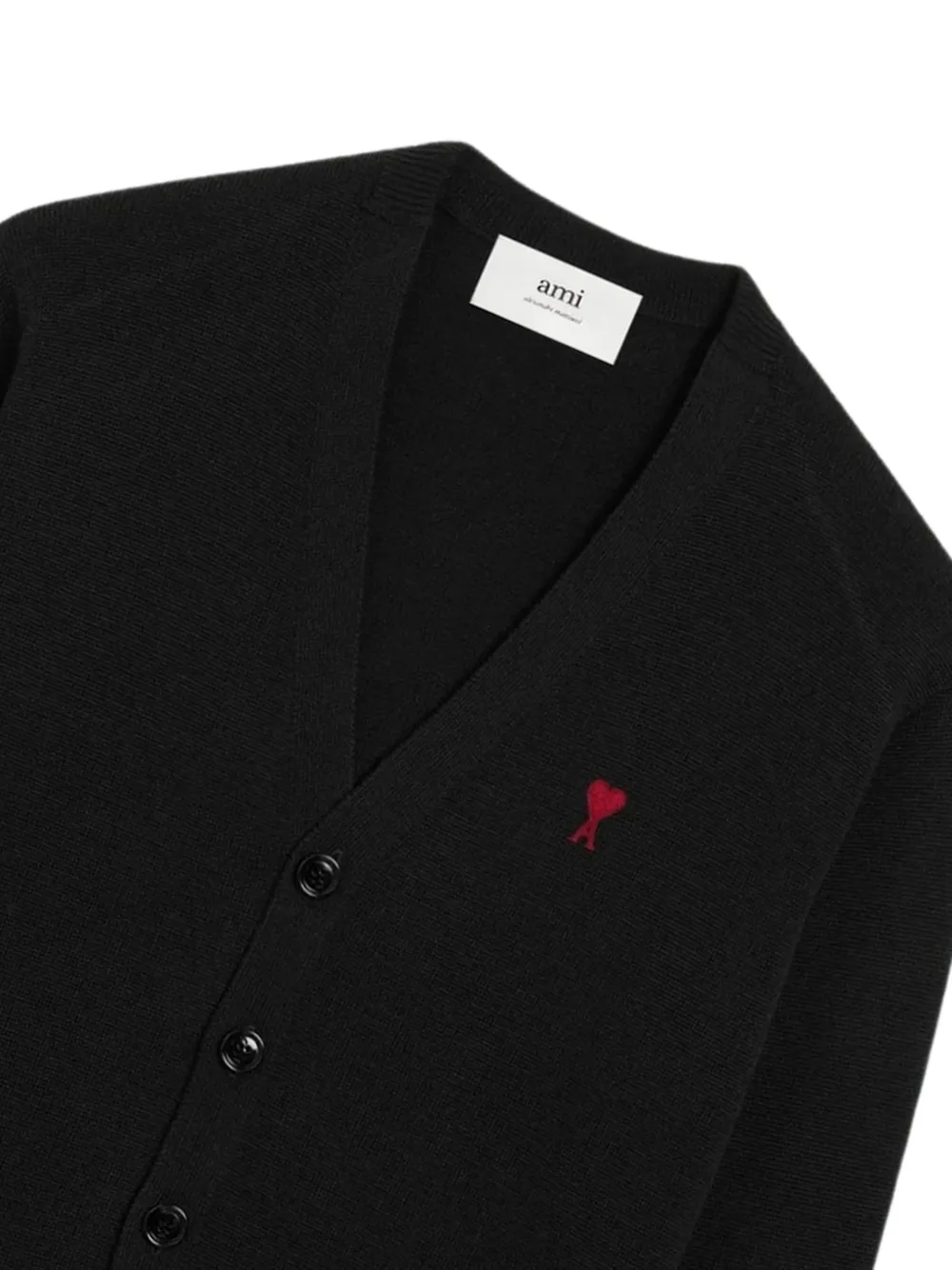 AMI Paris Vest met V-hals Zwart