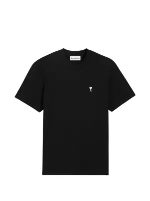 AMI Paris Ami De Coeur Embroidered T-shirt | Black | FARFETCH