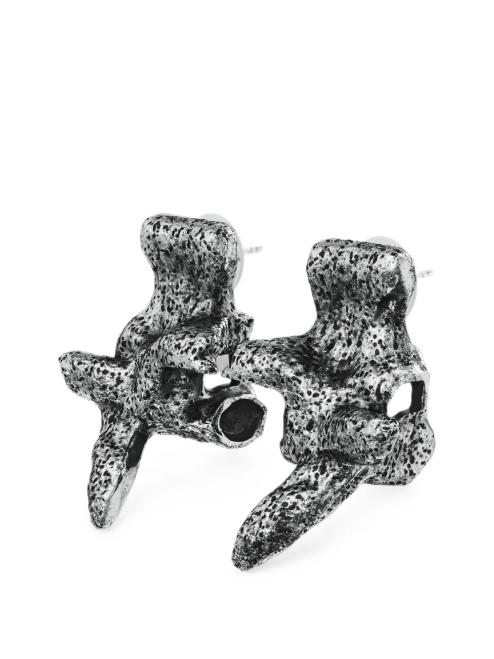 Diesel Silver-tone Stud Earrings In Silver