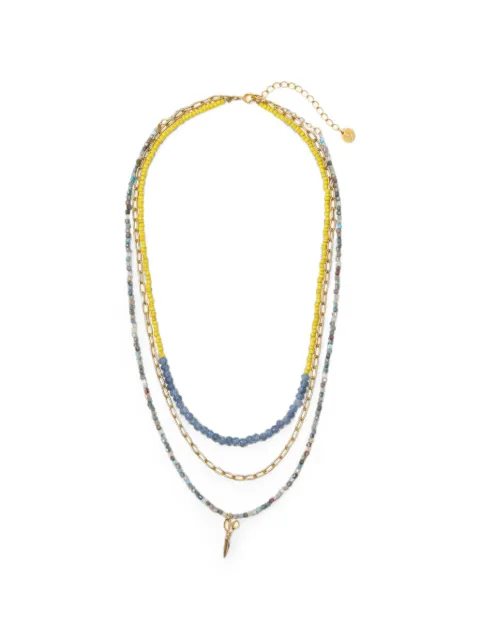 Undercover scissors pendant layered beaded necklace