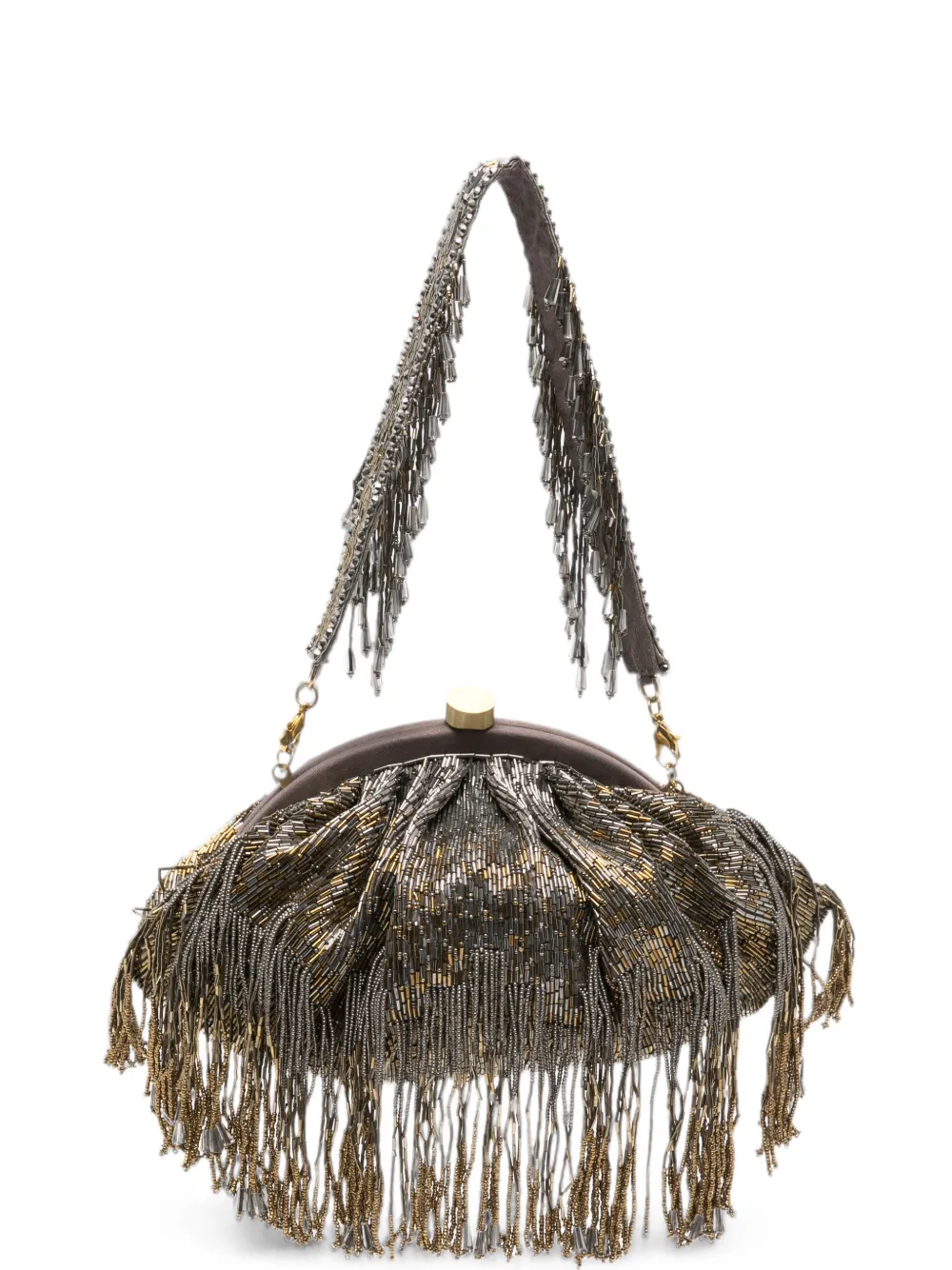 Slo_hand_made Firante Fringe-detail Clutch Bag In Brown