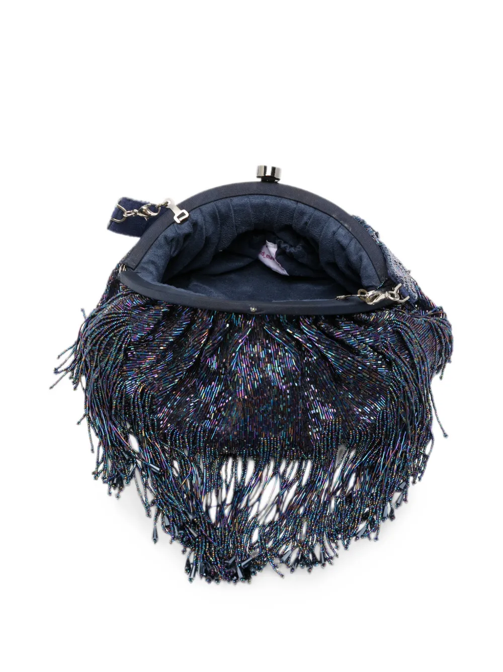 SLO_HAND_MADE Firante clutch met franje Blauw