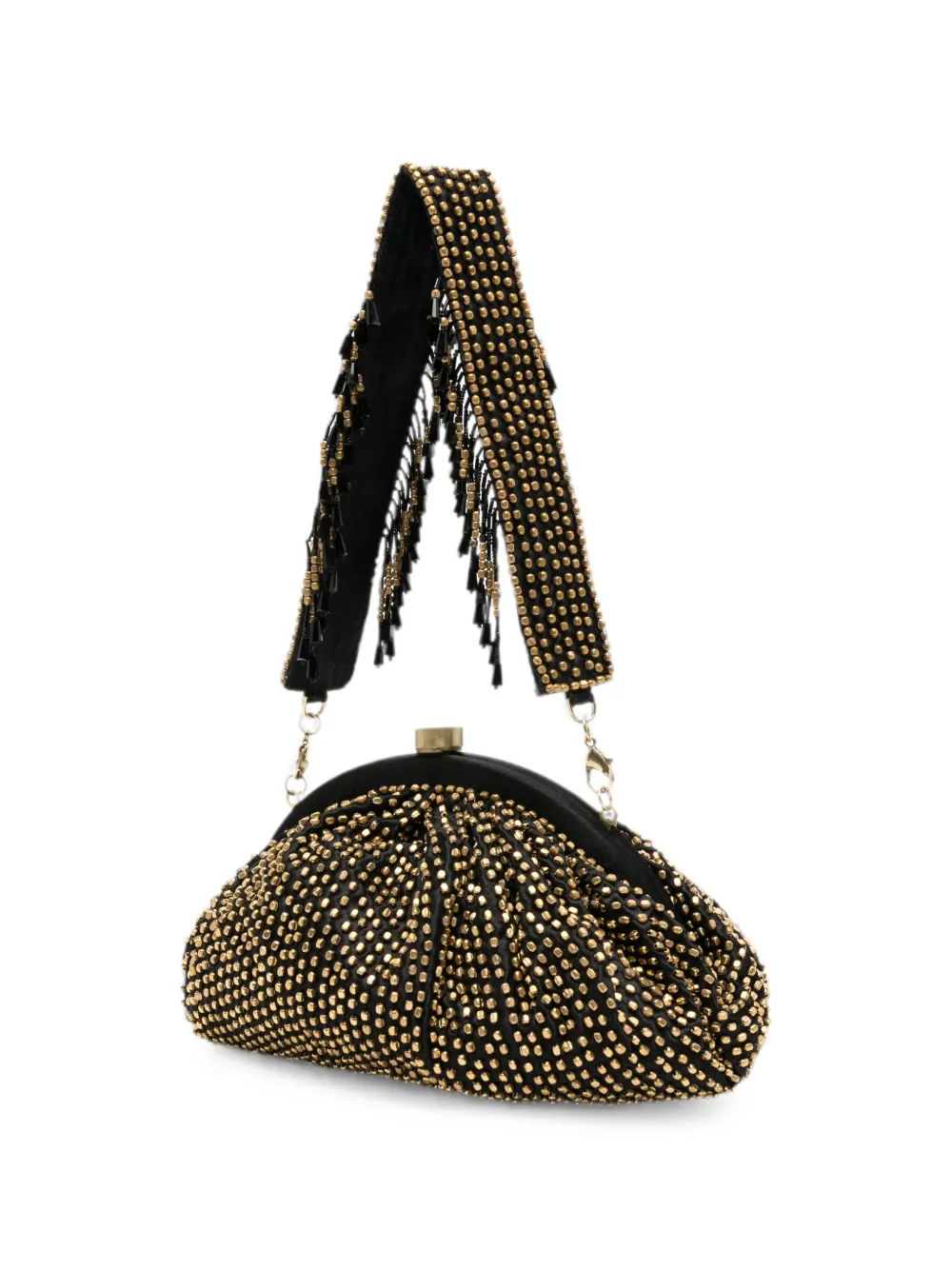 SLO_HAND_MADE Clutch verfraaid met kralen Goud