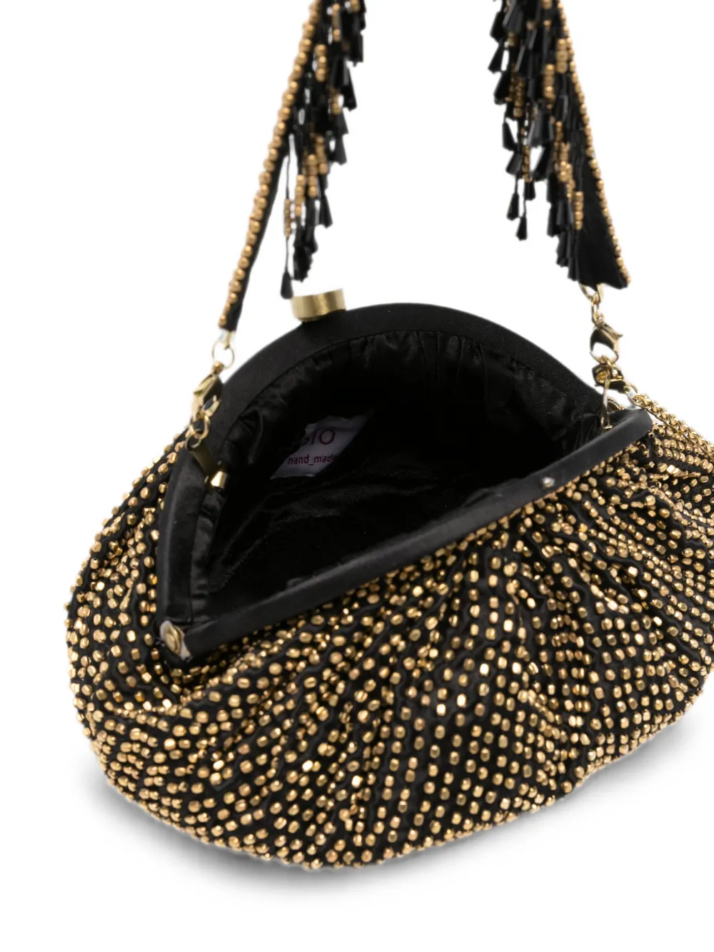 SLO_HAND_MADE Clutch verfraaid met kralen Goud