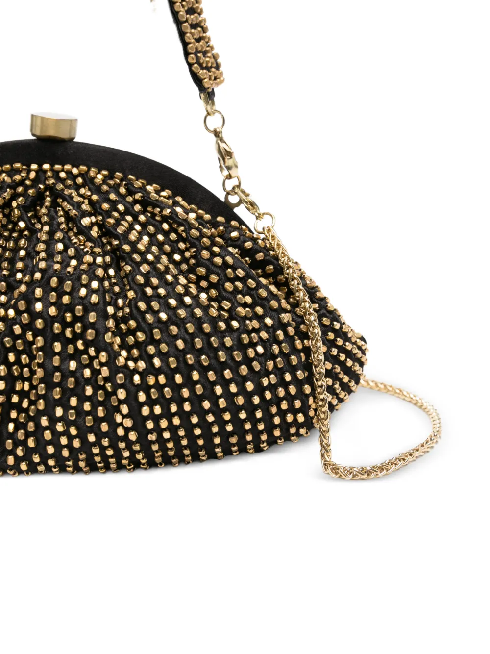 SLO_HAND_MADE Clutch verfraaid met kralen Goud
