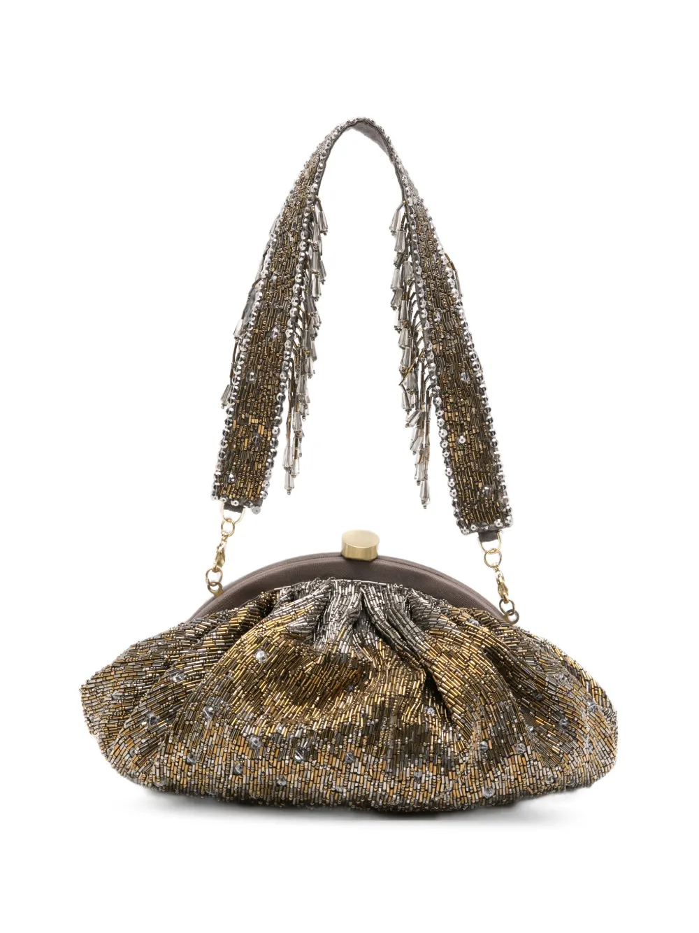 SLO_HAND_MADE beaded clutch bag - Oro