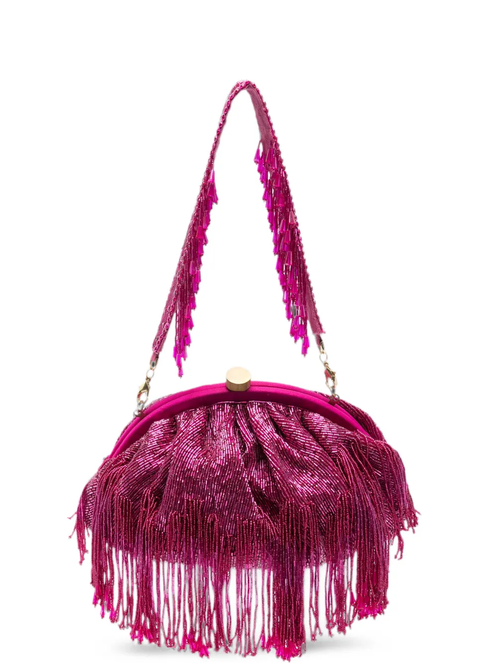 Slo_hand_made Firante Fringe-trimmed Clutch Bag In Purple