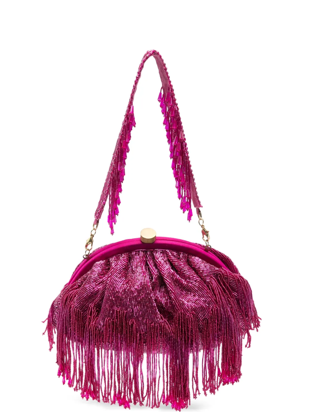 SLO_HAND_MADE Firante fringe-trimmed clutch bag - Rosa
