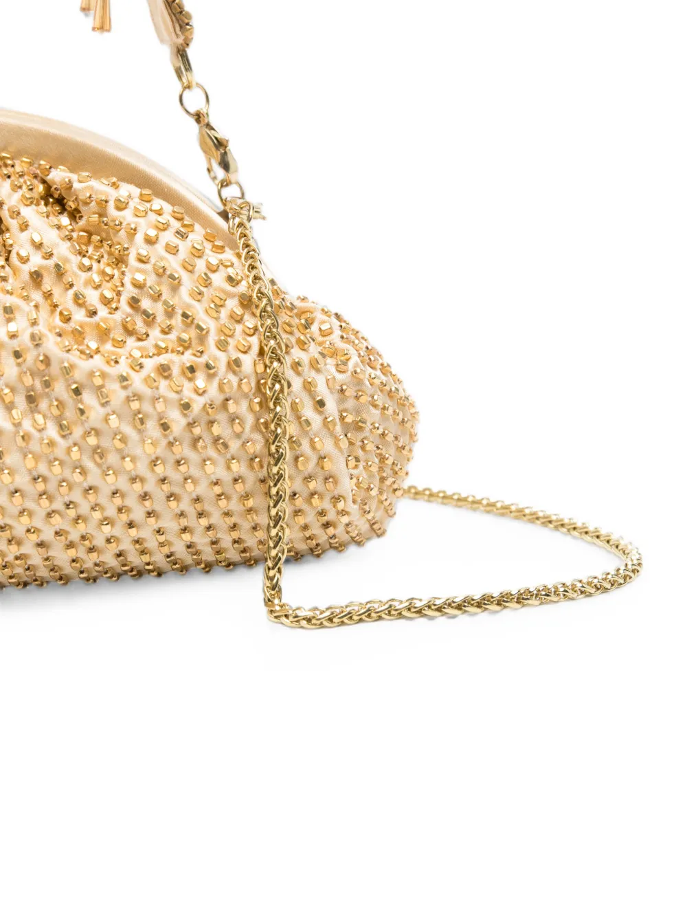 SLO_HAND_MADE Clutch verfraaid met kralen Goud