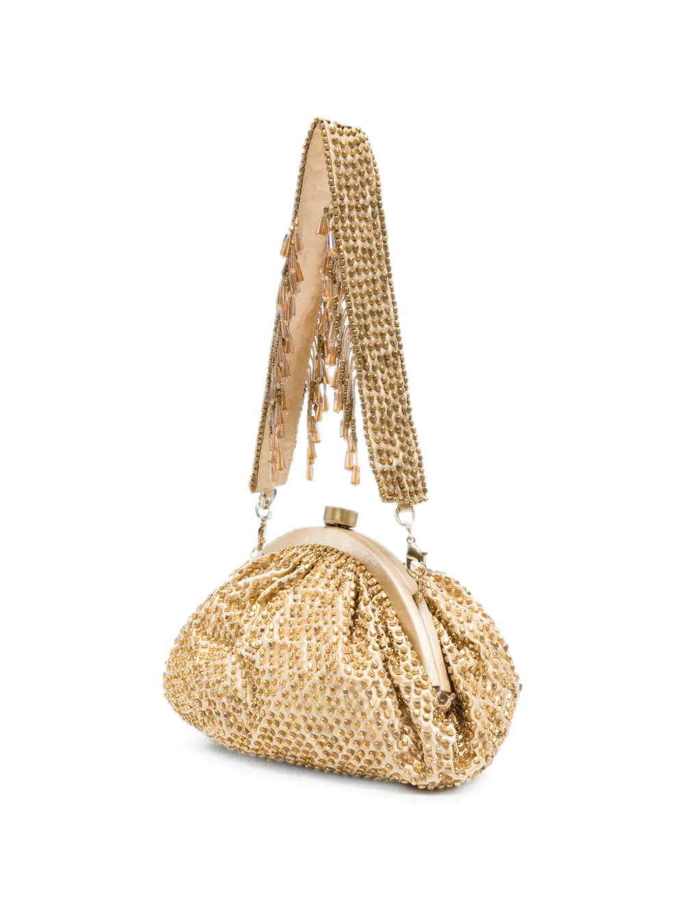SLO_HAND_MADE Clutch verfraaid met kralen Goud