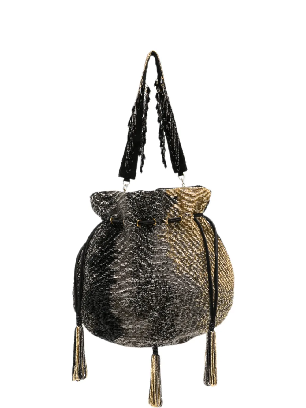 Slo_hand_made Bead-embellished Bucket Bag In White