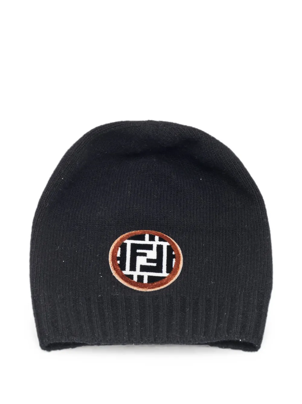 Fendi Pre-Owned Zucca appliqué beanie hat - Nero