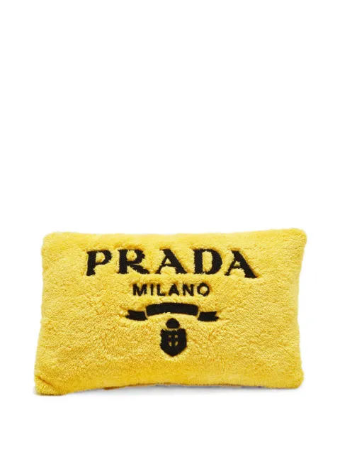 Prada Pre-Owned Logo embroidered fleece cushion