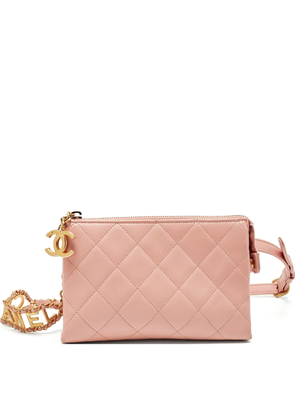 CHANEL Pre-Owned 2020 quilted logo-strap belt bag - Rosa