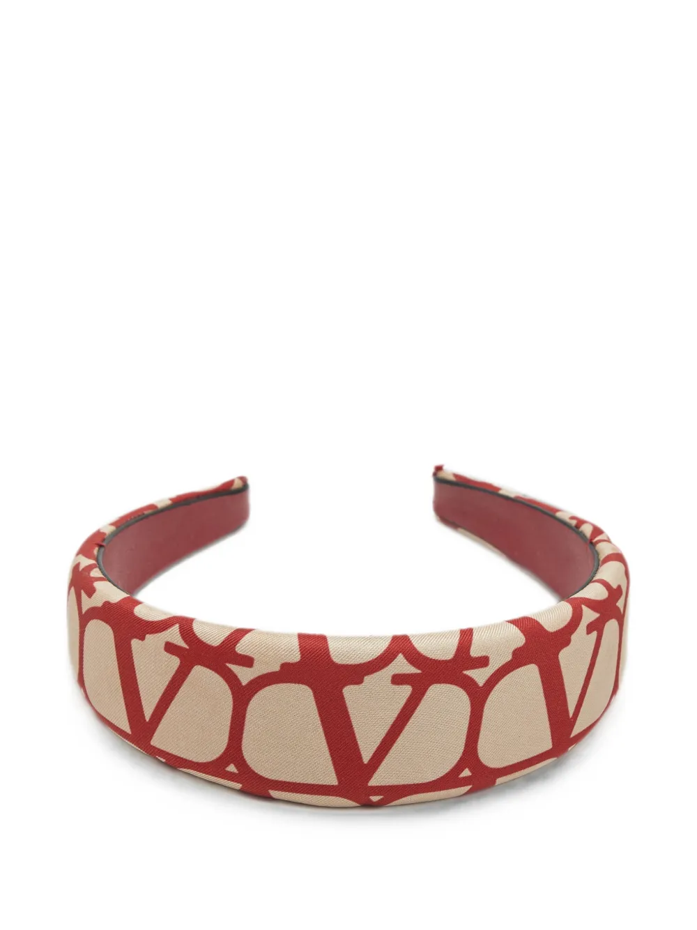 Pre-owned Valentino Garavani Toile Iconographe Silk Headband In Neutral
