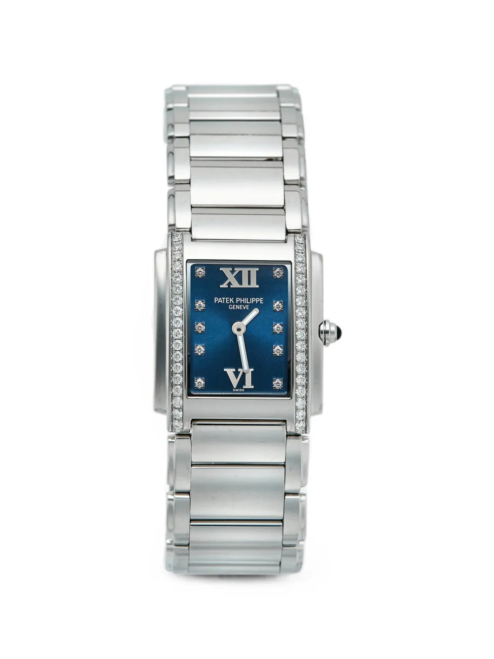 Pre-owned Patek Philippe Twenty-4 Diamond 25mm Watch In Blue