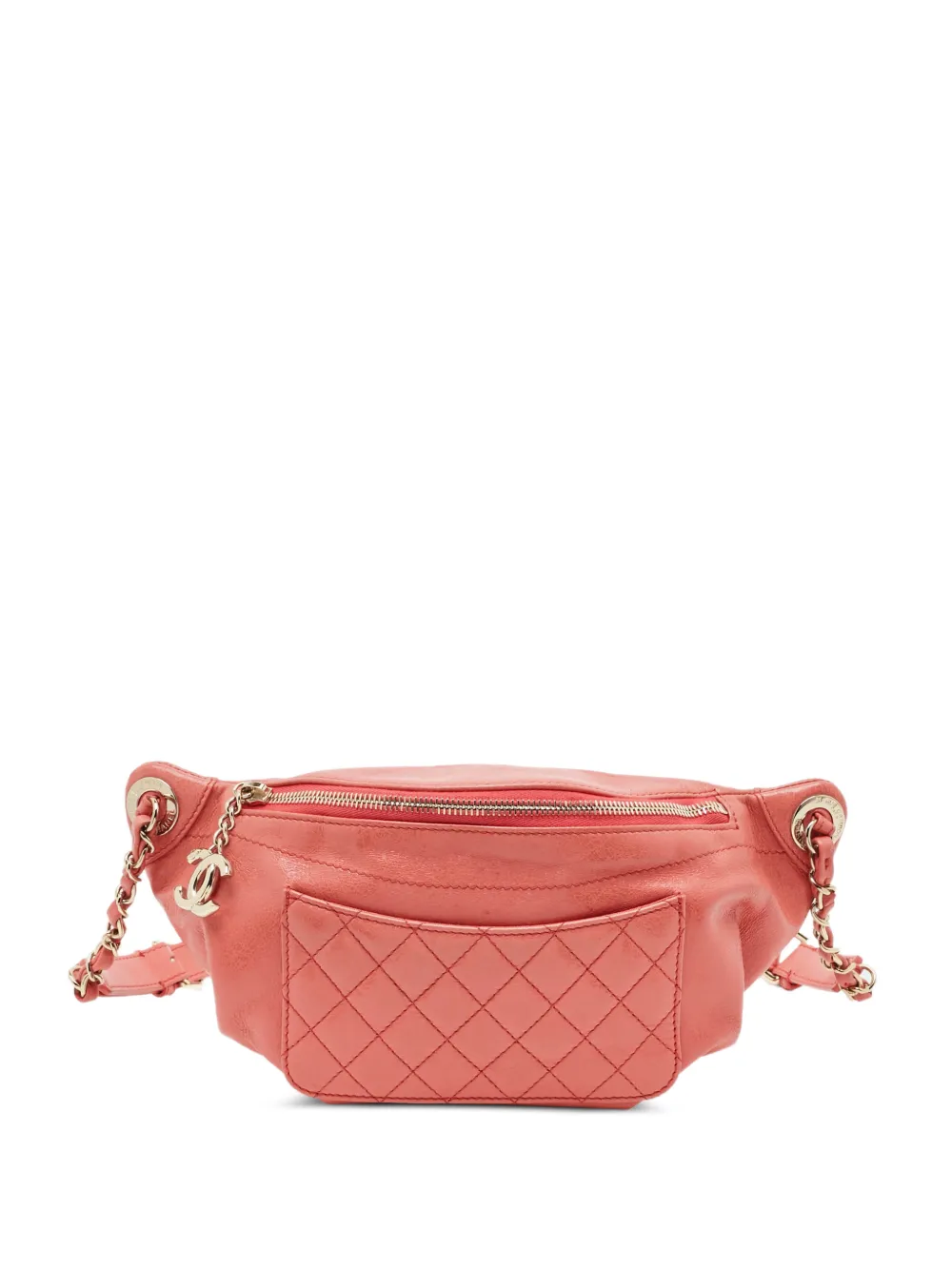 CHANEL Pre-Owned 2018 CC-charm quilted belt bag - Rosa